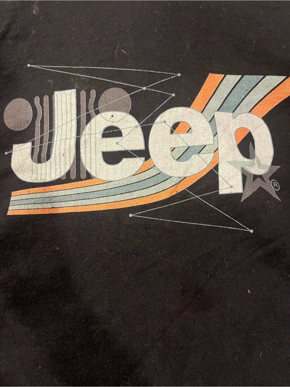 Jeep Logo T‑Shirt in Black with Light Blue Tag